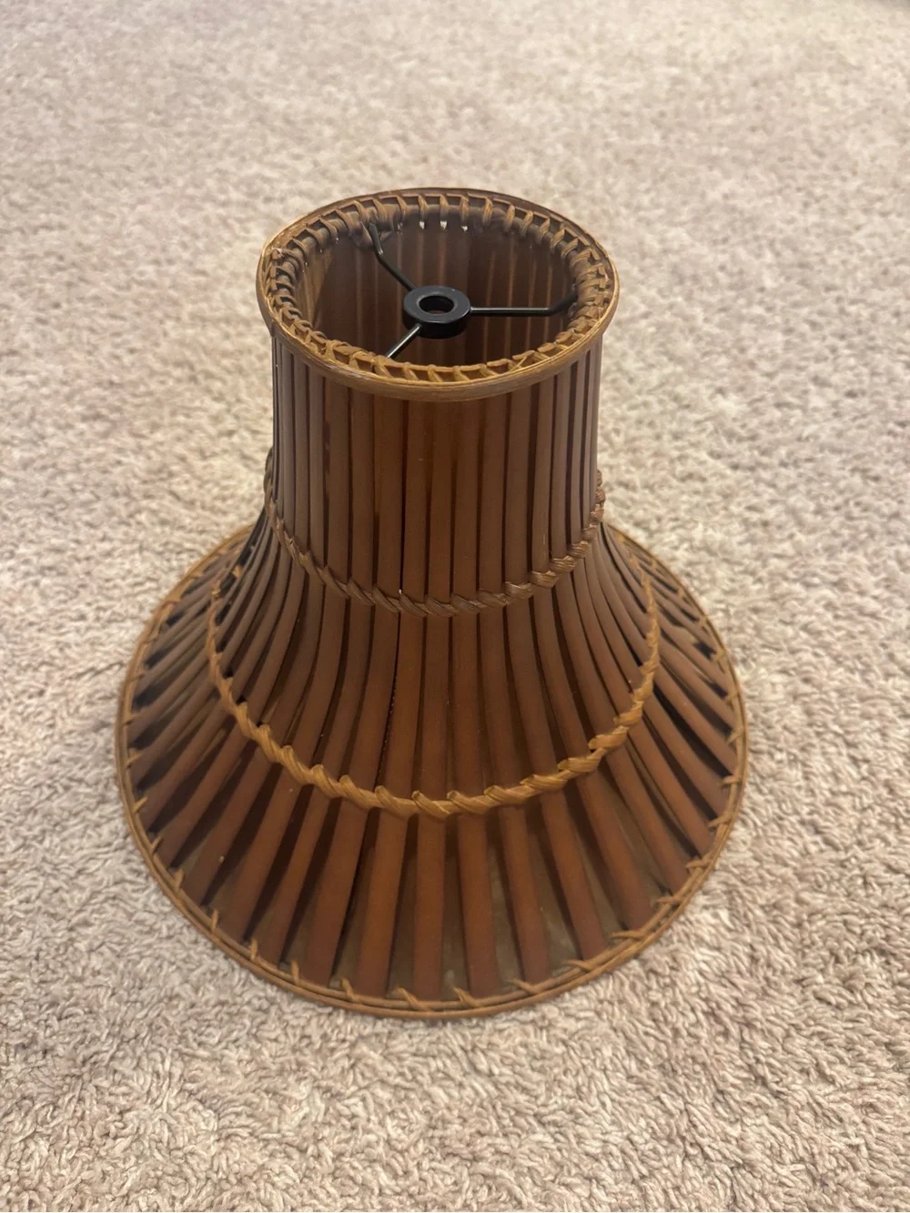 Vintage MCM Woven Bamboo Lamp Shade